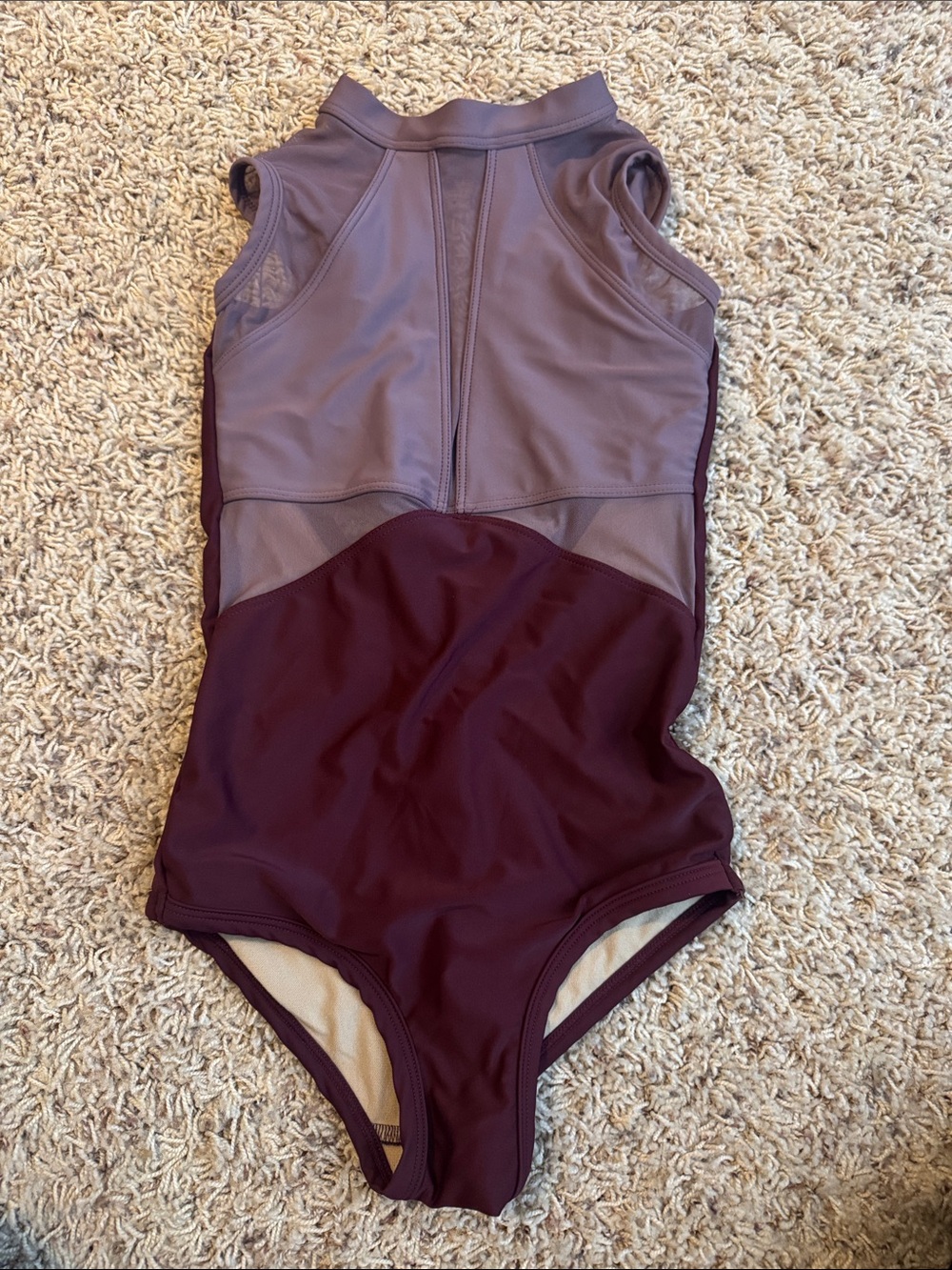 Women's Burgundy Two-Tone Leotard